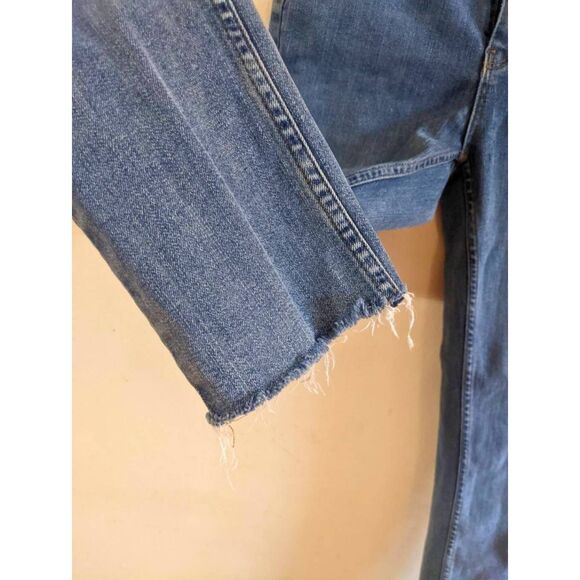 Free People Skinny Jeans Womens Size 27 Blue Mid Rise Cropped Frayed Hem Stretch - Picture 9 of 9